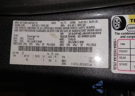 2017 Ford Fiesta Se from USA, damaged, VIN 3FADP4EJ8HM140866